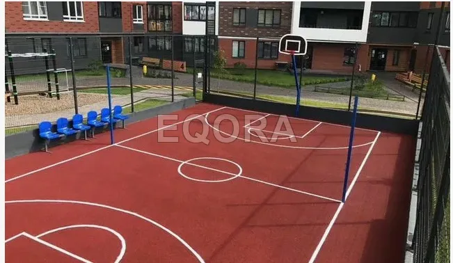 Бесшовное покрытие из резиновой крошки для баскетбольной площадки в Куртамыше